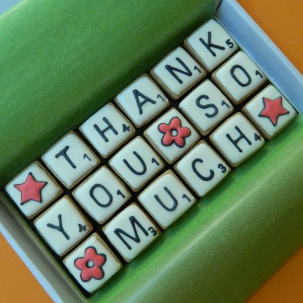 THANK YOU SO MUCH Scrabble Letterbox Cookies